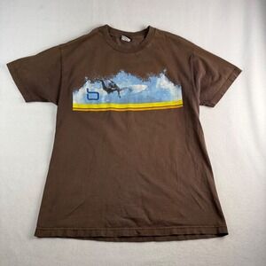 Vintage surf Out of the Blue Mens Brown Surfer Graphic T-Shirt Large